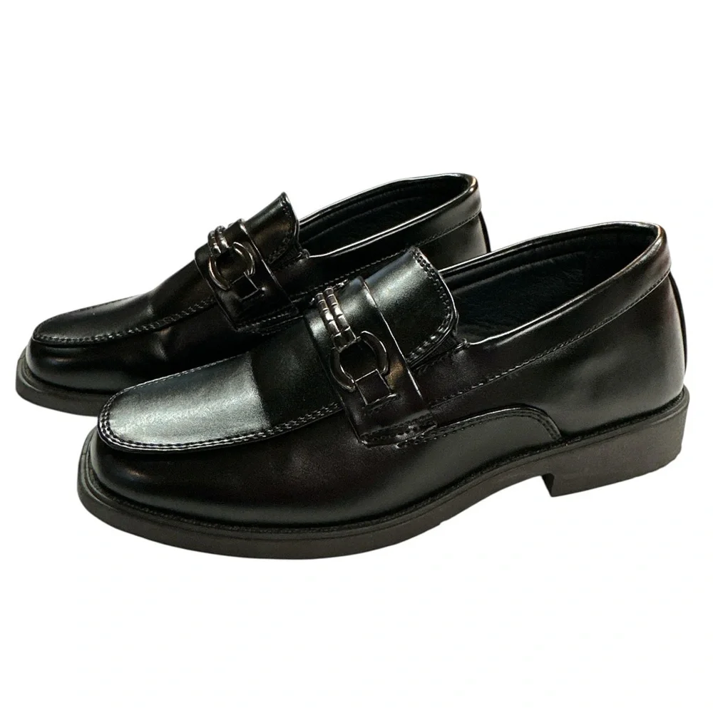Josmo Boys Slip-On Dress Shoes with Metal Accent Black Size 13 Preowned